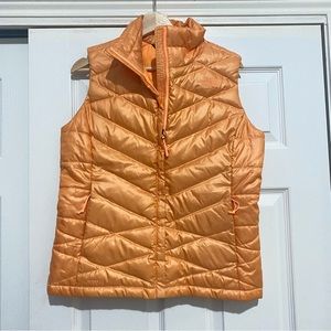 The North Face 550 Fill Down Orange Puffer Vest Jacket Womens Medium